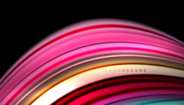 Soyut dalga sıvı renk çizgili hatları