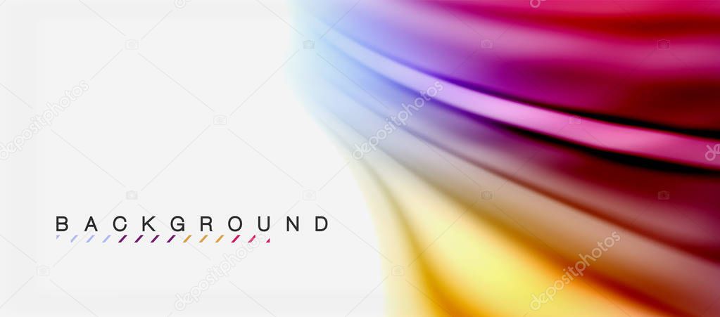 Blurred fluid colors background, abstract waves lines, vector illustration