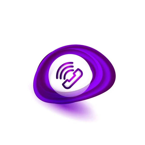 Botón de teléfono pasado de moda, icono de soporte de centro de llamadas — Archivo Imágenes Vectoriales