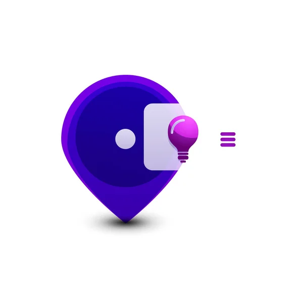 Bombilla, nuevo concepto idea botón web — Vector de stock