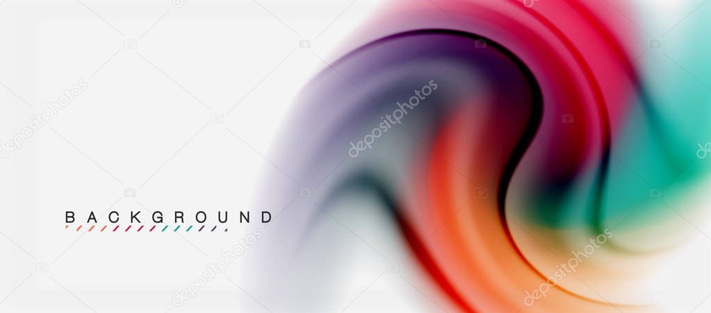 Swirl fluid flowing colors motion effect, holographic abstract background