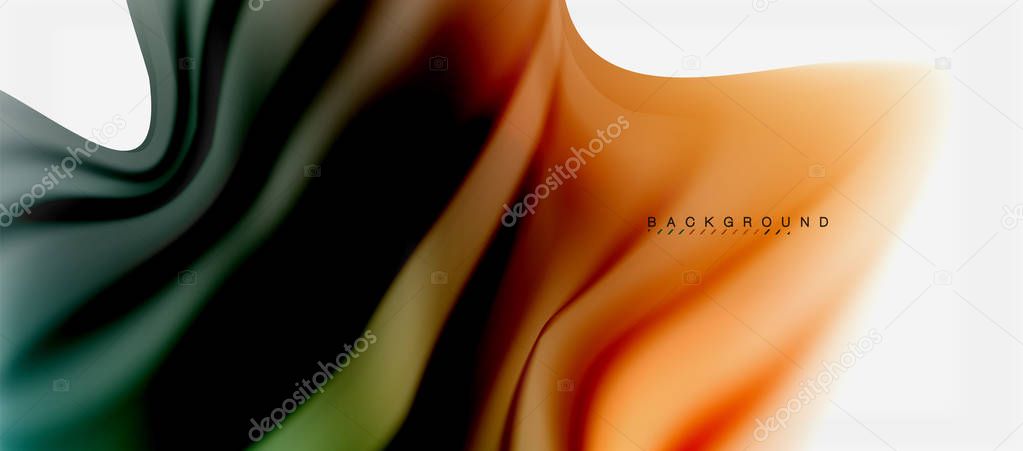 Blurred fluid colors background, abstract waves lines, vector illustration