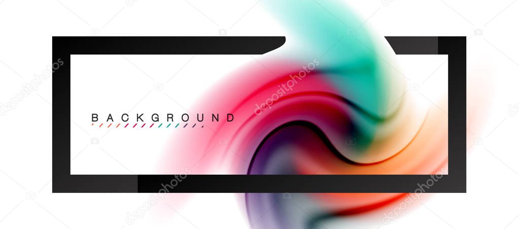 Swirl fluid flowing colors motion effect, holographic abstract background