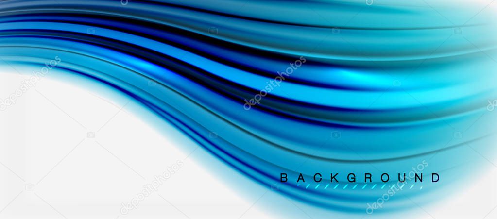 Blurred fluid colors background, abstract waves lines, vector illustration