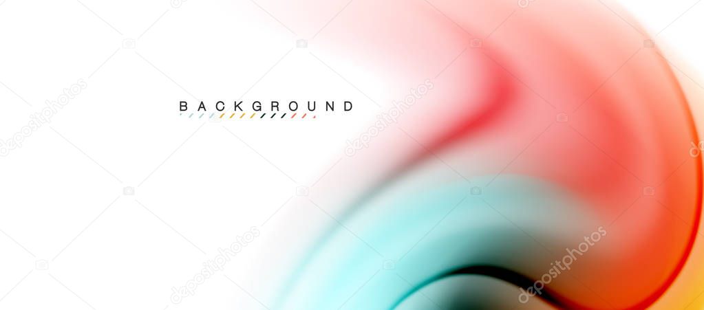 Swirl fluid flowing colors motion effect, holographic abstract background