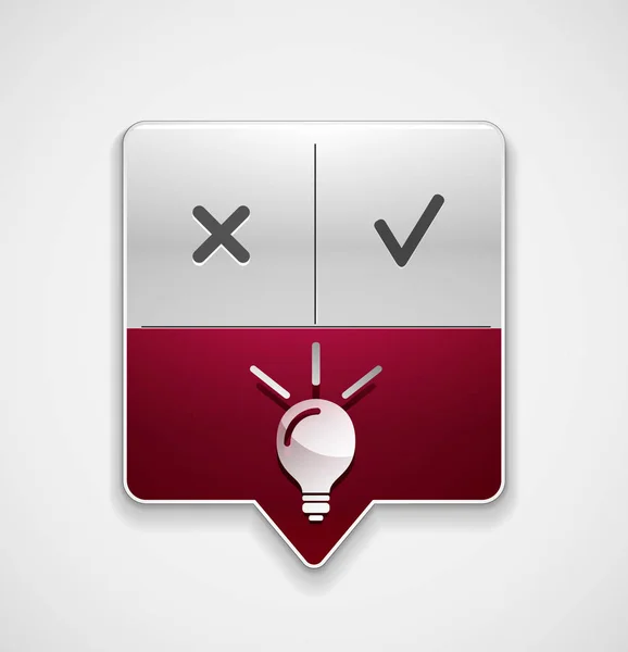 Light bulb, new idea concept web button — Stock Vector