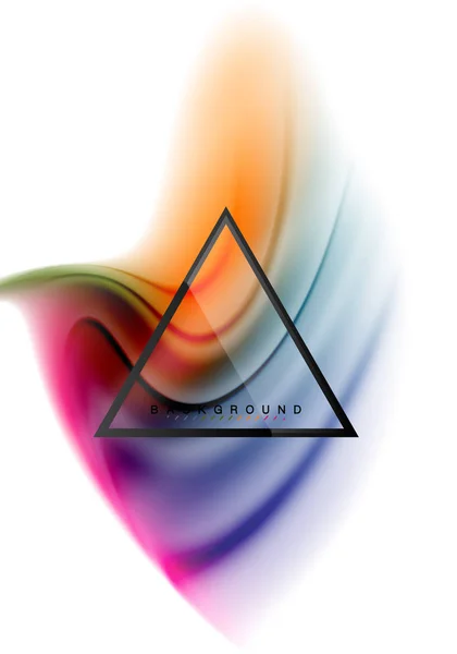 Tourbillon fluide coulant couleurs effet de mouvement, fond abstrait holographique — Image vectorielle