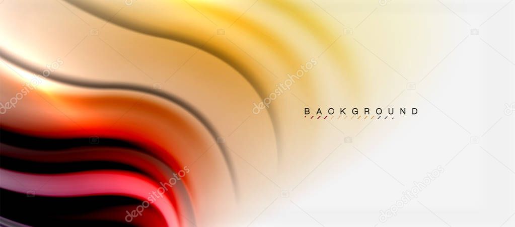 Blurred fluid colors background, abstract waves lines, vector illustration