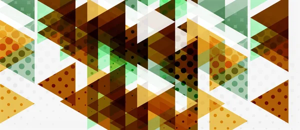 Banner com design geométrico triangular em mosaico multicolorido sobre fundo branco. Textura abstrata. Modelo de design de ilustração vetorial . —  Vetores de Stock