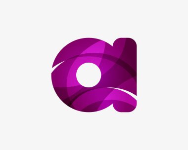 A harfi logo simgesi tasarımı. Asgari akış konsepti.