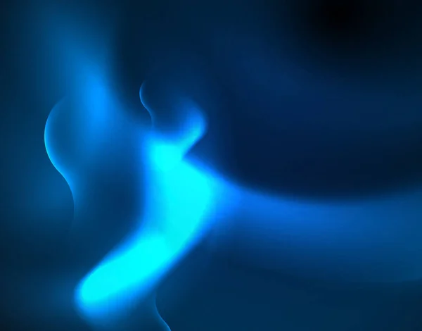 Neonglühende Wellenlinien, blaue Hi-Tech-futuristische abstrakte Hintergrundvorlage — Stockvektor
