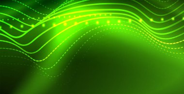 Koyu, parlak hareket, sihirli alan ışık parlayan soyut dalga. Techno arka plan