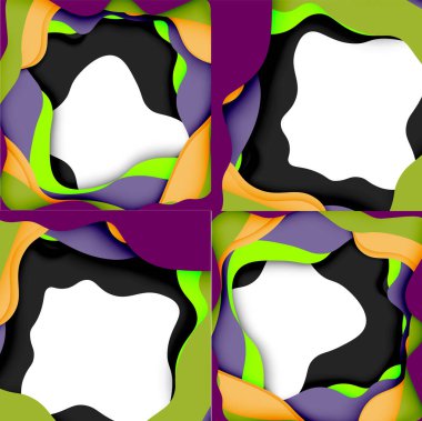 Soyut geometrik desen. 3D kağıt katmanları renkli dalga arka plan kesti. Origami Web arka plan için soyut dalgalar kesti