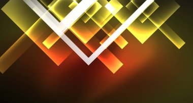 Parlak neon tasarım kare şekil soyut arka plan. Retro vektör soyut tasarım afiş şablonu