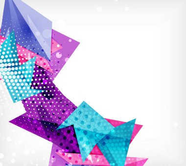 Modern origami kartı. Modern origami tasarım elemanı. Renk geometrik desen. Soyut düşük poli arka plan. Sunu şablonu.