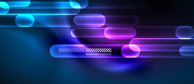 Cam neon blok ve soyut arkaplan çizgileri