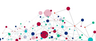 Line points connections geometric abstract background.