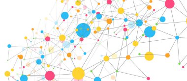 Line points connections geometric abstract background.