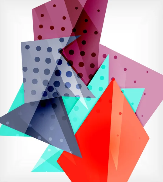 Moderne origami kaart. Moderne origami design element. Kleur geometrische patroon. Abstracte laag-poly achtergrond. Presentatie sjabloon. — Stockvector