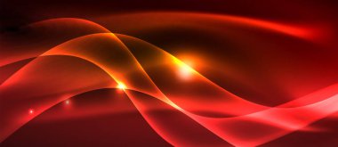 Neon parlak ışık parlayan dalga hatları