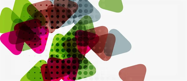 Banner met veelkleurige mozaïek driehoek geometrisch ontwerp op witte achtergrond. Abstracte textuur. Vector illustratie ontwerpsjabloon. — Stockvector