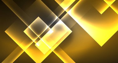 Siyah, modern şablon neon parlak renk kareler