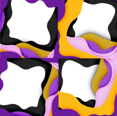 Vektör dekoratif arka plan. Dekorasyon tasarımı için ışık arka planda 3D kağıt soyut dalgalar kesilmiş soyut Web şablonu.