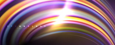 Siyah üzerinde sıvı renk swirls. Trendy tasarım ile Modern arka plan