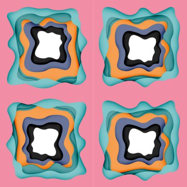 Soyut Web tasarımı için soyut dalgalar kesti. Renk geometrik deseni. Vektör soyut geometrik dinamik desen çerçevesi