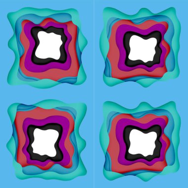Vektör dekoratif arka plan. Dekorasyon tasarımı için ışık arka planda 3D kağıt soyut dalgalar kesilmiş soyut Web şablonu.
