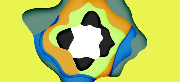 Abstract cut out abstracte golven voor webdesign. Kleur geometrische patroon. Vector abstract geometrisch dynamisch patroon frame — Stockvector