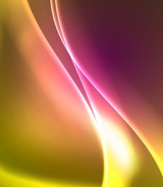 Parlak renk parlak neon soyut dalga şablonu. Soyut parlak ışık. Neon ışık parlayan etkisi. Uzay arka planı. Soyut şekil