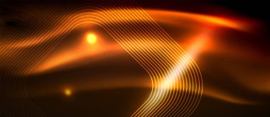 Parlayan ışık arka planda Neon kare şekiller çizgiler