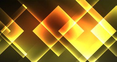 Parlak neon tasarım kare şekil soyut arka plan. Retro vektör soyut tasarım afiş şablonu