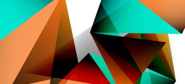 Vintage soyut üçgen mozaik kompozisyon VECTON beyaz arka plan ile şablon. Basit tasarım arka plan. Modern düz tasarım. Güzel vektör deseni.