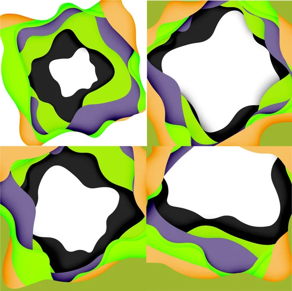 Abstrakte Ausschnitte aus abstrakten Wellen für Webdesign. Geometrisches Farbmuster. Vektor abstrakt geometrisch dynamischer Musterrahmen — Stockvektor