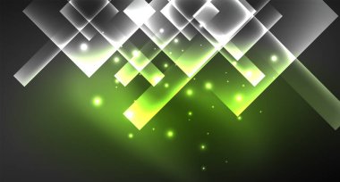 Siyah, modern şablon neon parlak renk kareler