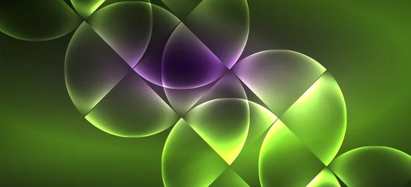 Linii tehno strălucitoare de neon, fundal abstract futurist hi-tech. Șablon cu forme abstracte în spațiul întunecat — Vector de stoc