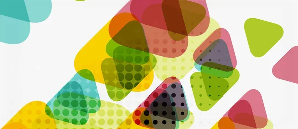 Banner con diseño geométrico de triángulo de mosaico multicolor sobre fondo blanco. Textura abstracta. plantilla de diseño de ilustración vectorial . — Vector de stock