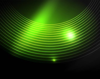 Neon renk parlayan ışıkları ile karanlık alan soyut arka plan