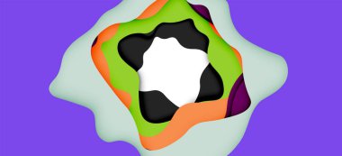 Soyut geometrik desen. 3D kağıt katmanları renkli dalga arka plan kesti. Origami Web arka plan için soyut dalgalar kesti