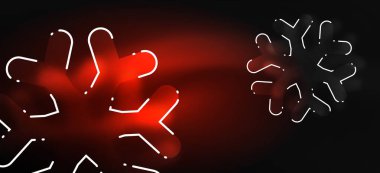 Bulanık Noel kar tanesi soyut arka plan, stilize minimal tasarım, Neon parlayan renkler. Vektör Neon arka plan. Kar arka planı