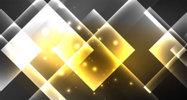 Siyah, modern şablon neon parlak renk kareler