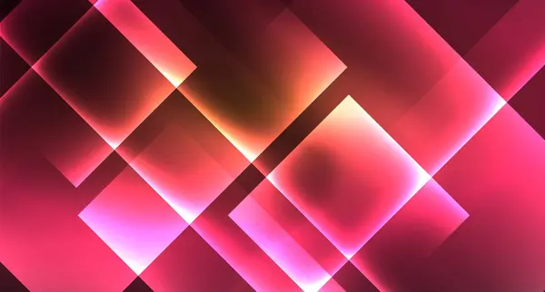Glänzende Neon-Design quadratische Form abstrakten Hintergrund. Retro-Vektor abstraktes Design Banner Vorlage — Stockvektor