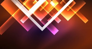 Siyah, modern şablon neon parlak renk kareler