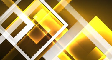 Parlak neon tasarım kare şekil soyut arka plan. Retro vektör soyut tasarım afiş şablonu