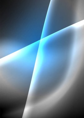 Parlak neon ışık hareket dalgaları ile karanlık alan. Soyut konsept grafik elemanı. Vektör Neon arka plan. Teknoloji arka planı