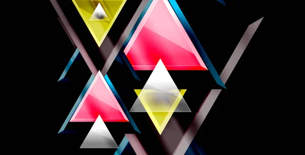 Brilhante triângulos brilhantes fundo — Vetor de Stock