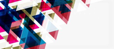 Vektör üçgen geometrik soyut kompozisyon arka plan. Retro vektör illüstrasyon. Süs illüstrasyon