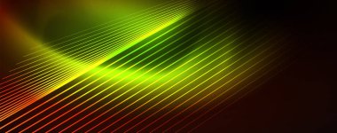 Çizgiler, soyut duvar kağıdı, parlak hareket, sihirli uzay ışığı ile parlak renkli neon ışık. Techno soyut arka plan